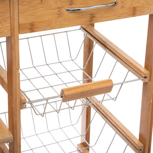 Esla 7-Tier Trolley Bamboo Natural White (86 cm)