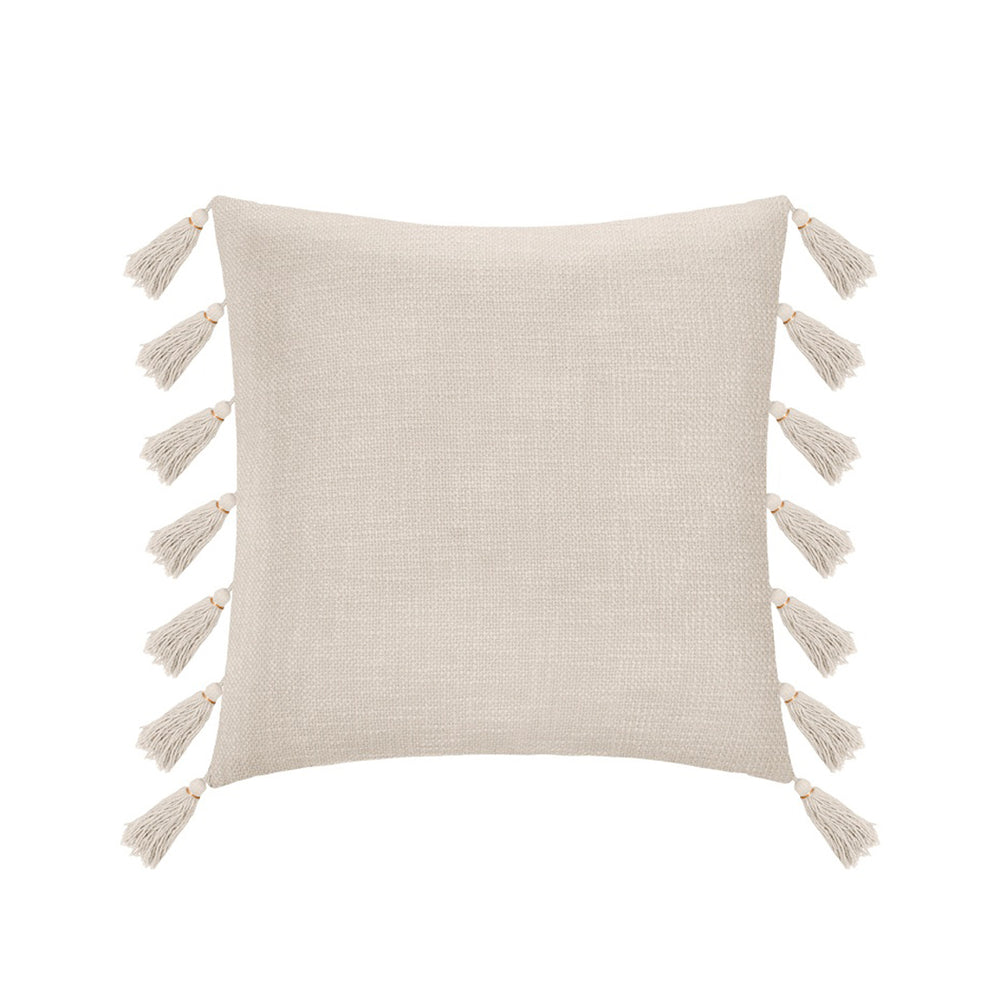 Erden Ivory Deco Cushion With Fringes (50 cm)