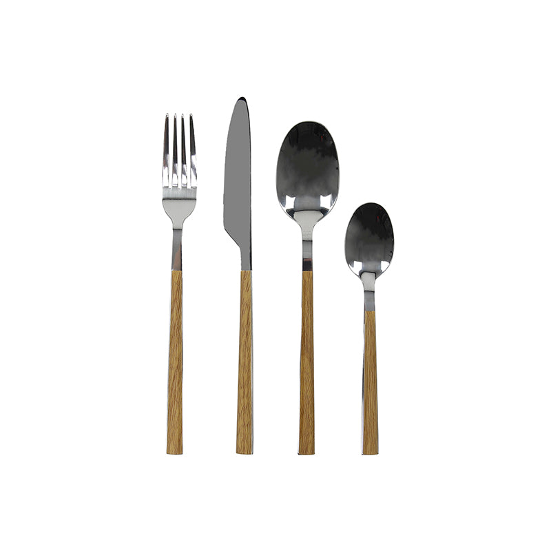 Cutlery set 16 pcs woodlook