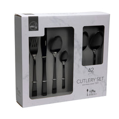Black Cutlery Set 42pcs