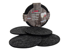 Coaster felt dia 10cm s/6 black