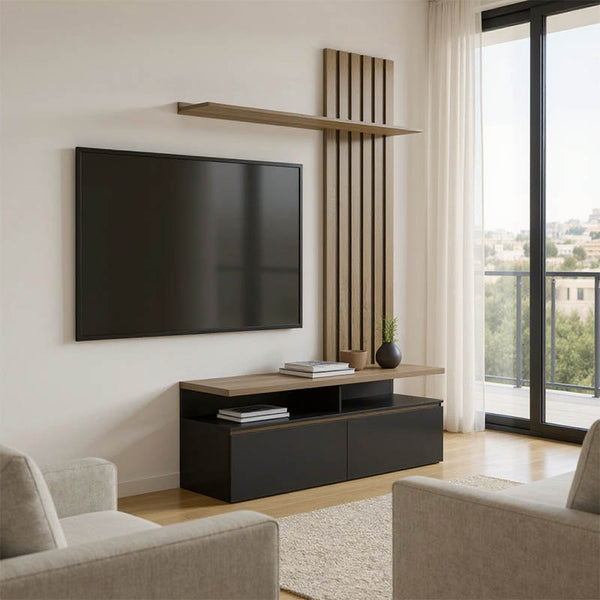 Black Sonoma Perlento Living Room Set (219.5 cm)