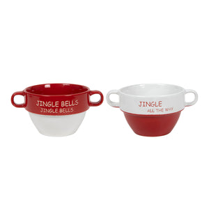 Red And White Jingle Soup Bowl