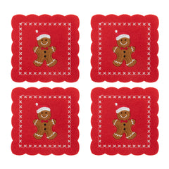 Red Gingermen Felt Coaster