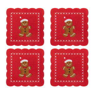 Red Gingermen Felt Coaster