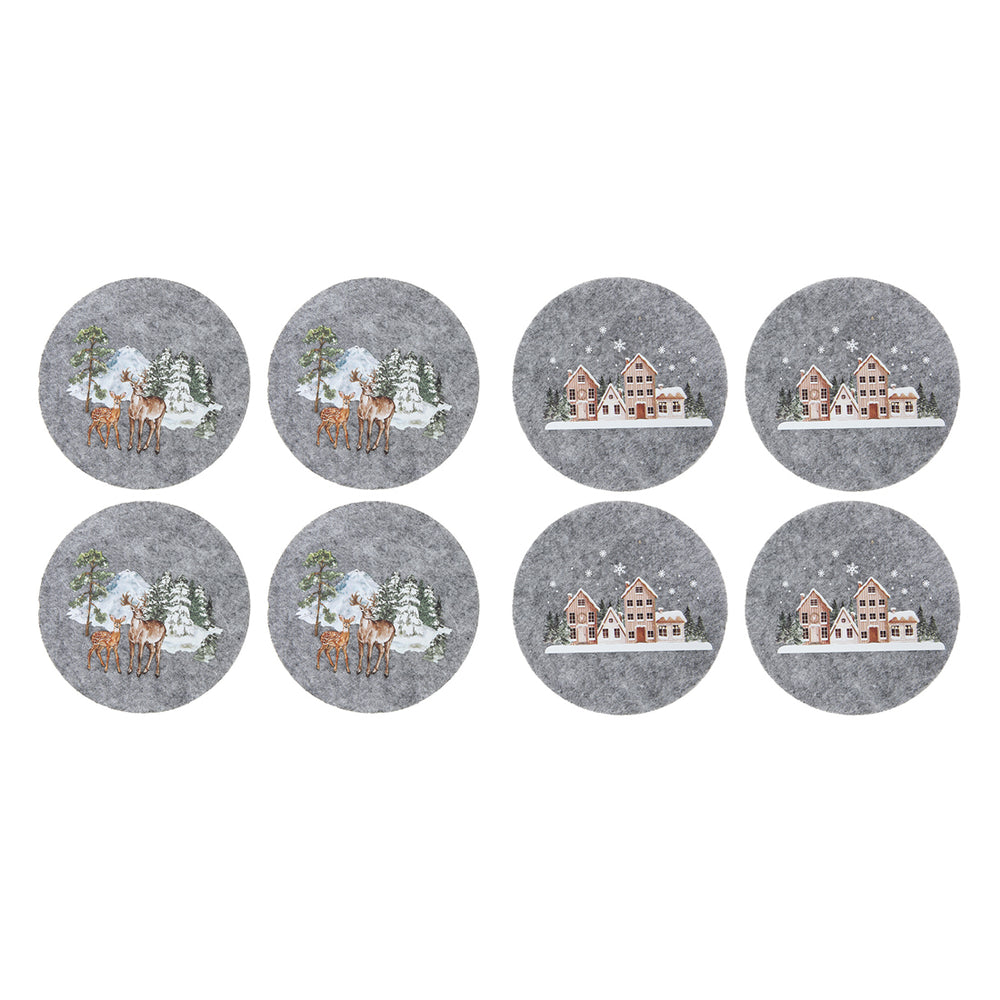 Christmas Felt Coaster (10cm)