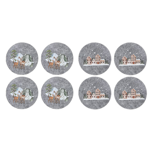Christmas Felt Coaster (10cm)