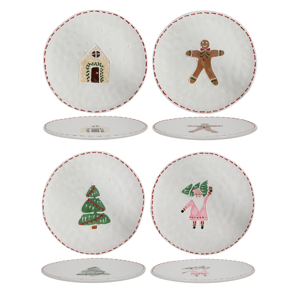 3D Decoration Christmas Plate Pack of 4