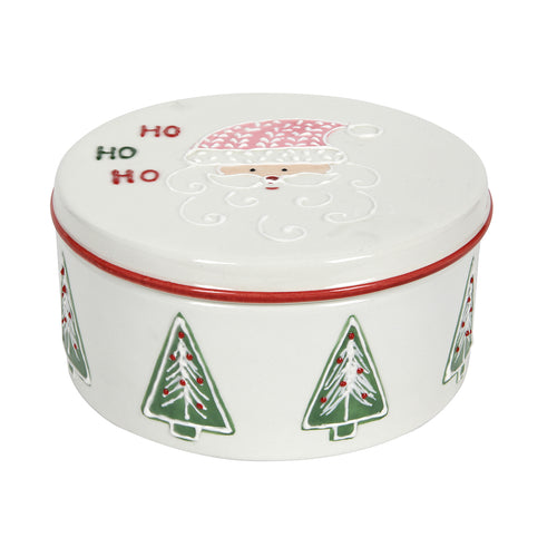 Round Christmas Cookie Jar