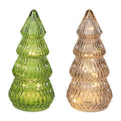 Ribbed Glass LED Christmas Tree