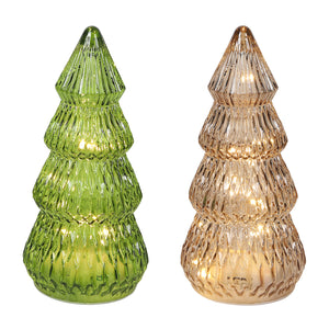Ribbed Glass LED Christmas Tree