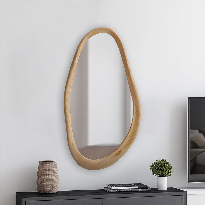 Natural Baloa Oval Wall Mirror (80 cm)