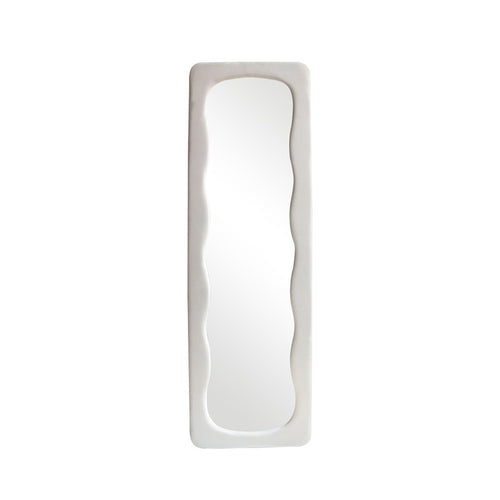 White Lezour Velvet Floor Mirror (170 cm)