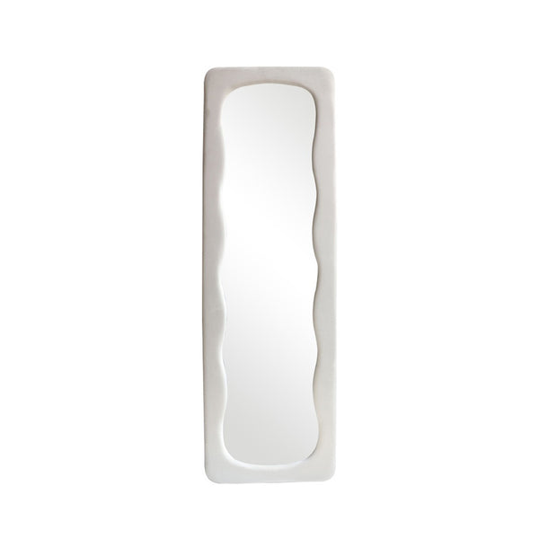 White Lezour Velvet Floor Mirror (170 cm)
