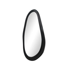 Baloa Oval MDF Wall Mirror in Black (80 cm)