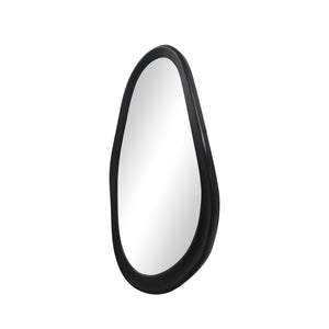 Baloa Oval MDF Wall Mirror in Black (80 cm)