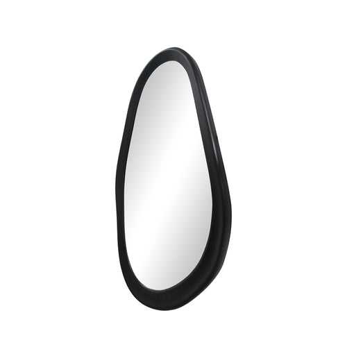 Baloa Oval MDF Wall Mirror in Black (80 cm)