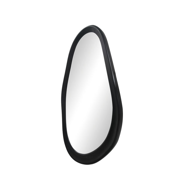 Baloa Oval MDF Wall Mirror in Black (80 cm)