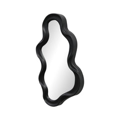 Liquid Asymmetrical PP Wall Mirror in Black (39 cm)