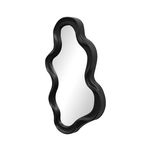Liquid Asymmetrical PP Wall Mirror in Black (39 cm)