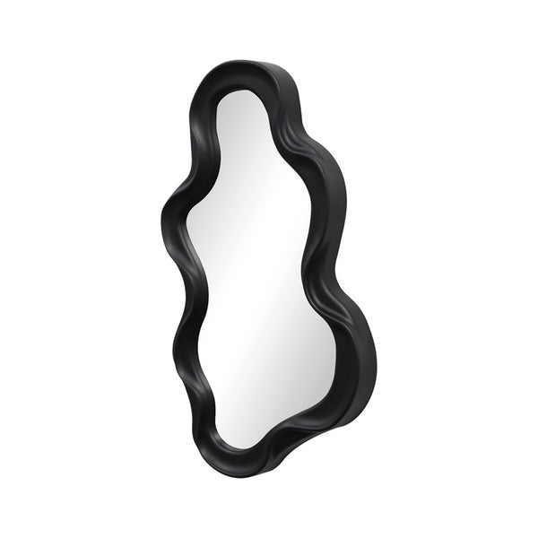 Liquid Asymmetrical PP Wall Mirror in Black (39 cm)