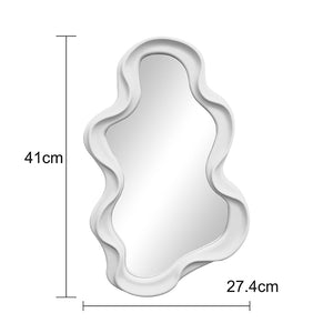 Liquid Asymmetrical PP Wall Mirror in White (39 cm)