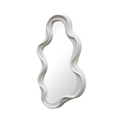 Liquid Asymmetrical PP Wall Mirror in White (39 cm)
