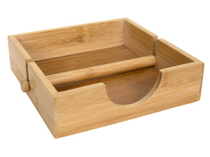 Bamboo napkin holder 18.5*18.5*5cm