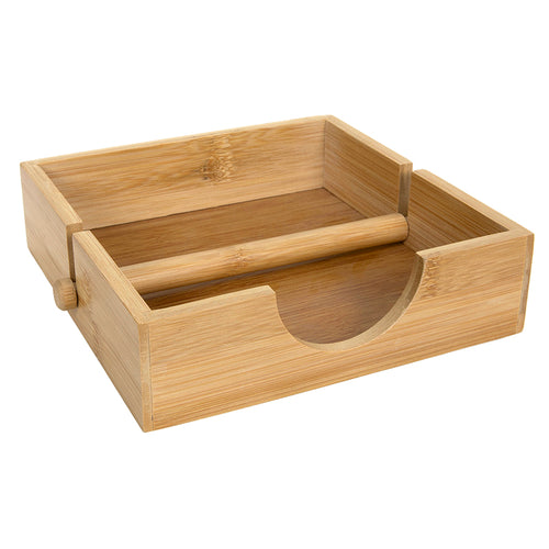 Bamboo napkin holder 18.5*18.5*5cm