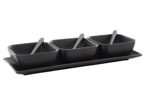 Condiment set 7 pcs matt black