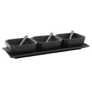Condiment set 7 pcs matt black