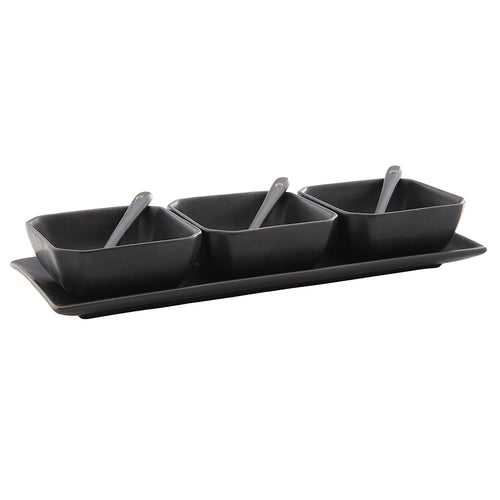 Condiment set 7 pcs matt black