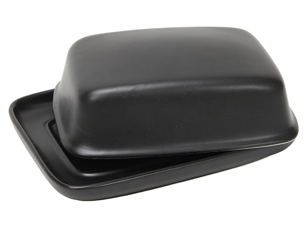 Butter dish ceramic 18x13.5x6cm matt black