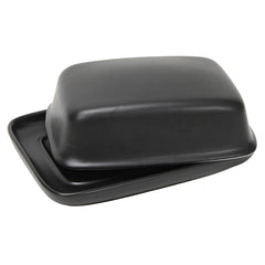 Butter dish ceramic 18x13.5x6cm matt black