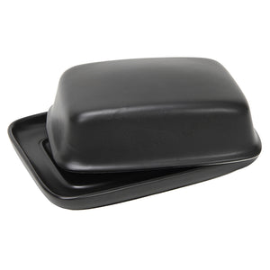 Butter dish ceramic 18x13.5x6cm matt black
