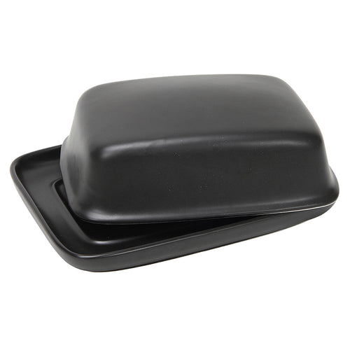 Butter dish ceramic 18x13.5x6cm matt black