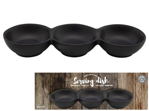 Dish 3x round 23.5x8cm black colorbox