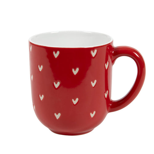 Red & White Heart Mug (10.4 cm)