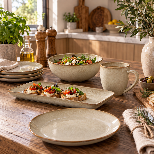 Dinner plate Sepia Ø26x3cm beige - Pack Of 6