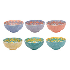 Turquoise Coral Mandala Bowl Pack Of 6