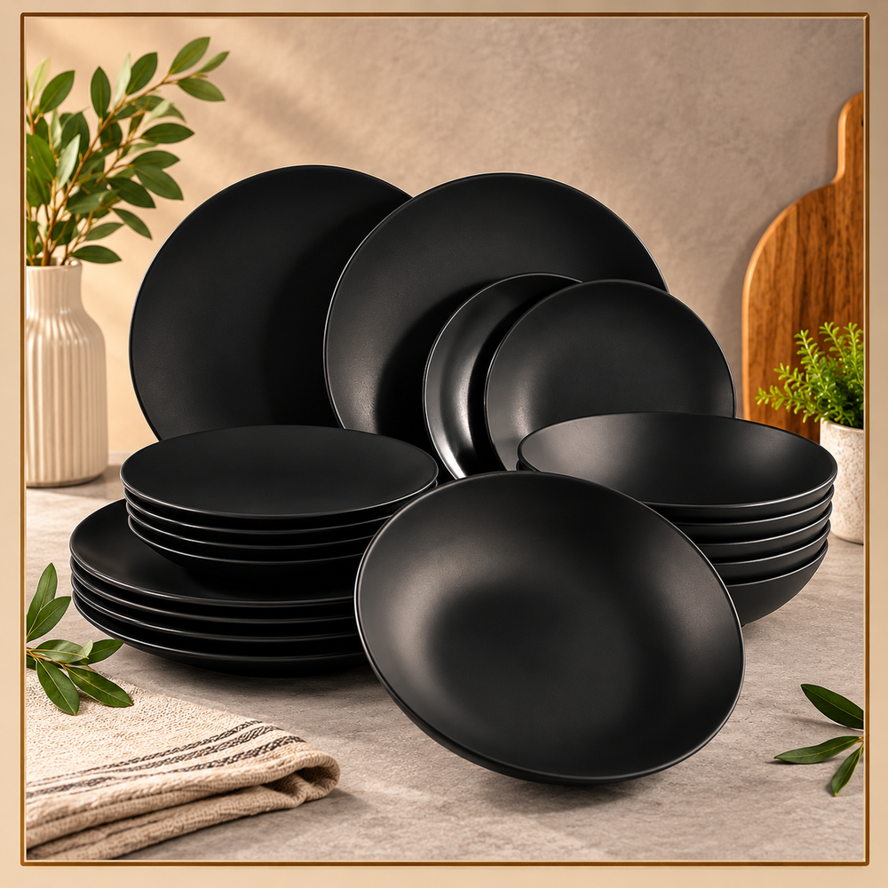 Black Tableware Set (18-Piece)