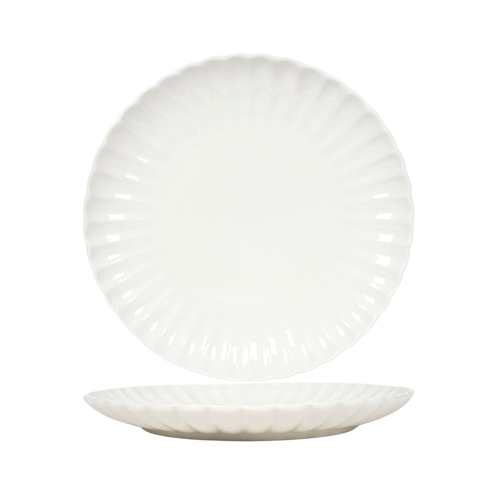 Off White Flower Dinner Plate Pack of 6 (26cm)