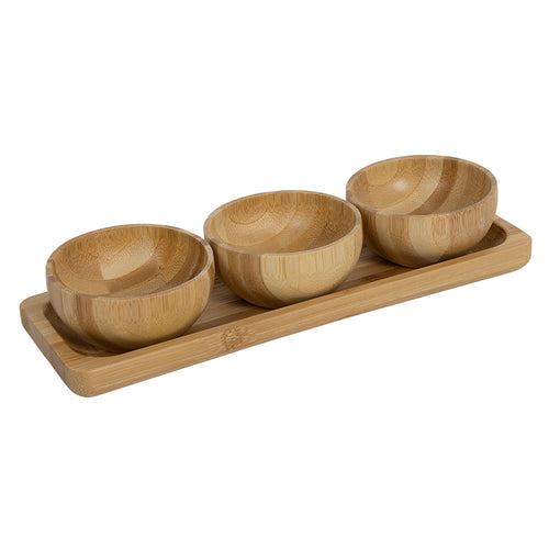 Bamboo tapas set 4 pcs 21x7x4.4cm