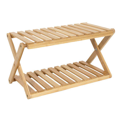Bamboo rack 2 layers, foldable 34.5*18.5