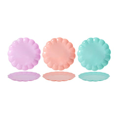 Scalloped Mint Coral Lilac Plate (25 cm)