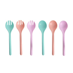 Mint Coral Lilac Salad Cutlery Set (26.5 cm)