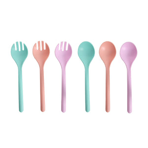 Mint Coral Lilac Salad Cutlery Set (26.5 cm)