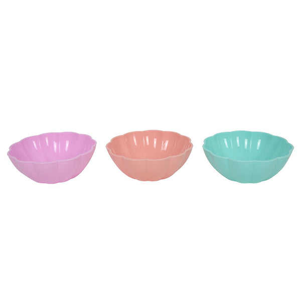Scalloped Mint Coral Lilac Bowl (14.5 cm)