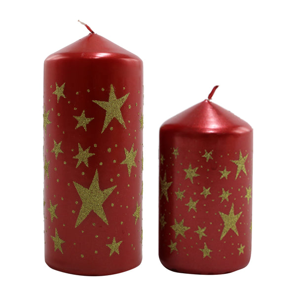Red Kosmos Pillar Candle (13cm)
