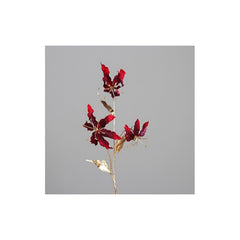 Gloriosa with three flowers and golden stem, 88 cm, red, 16/96